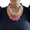 Statement pink necklace with beads & rings