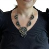 Ethnic metal statement necklace