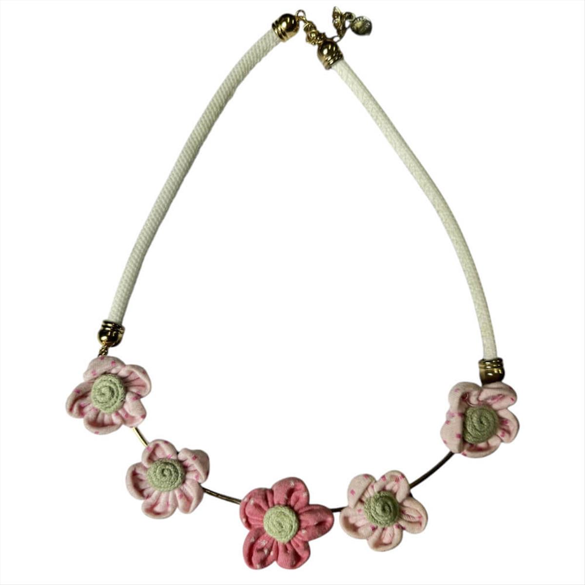 Fuchsia & Pink necklace with flowers