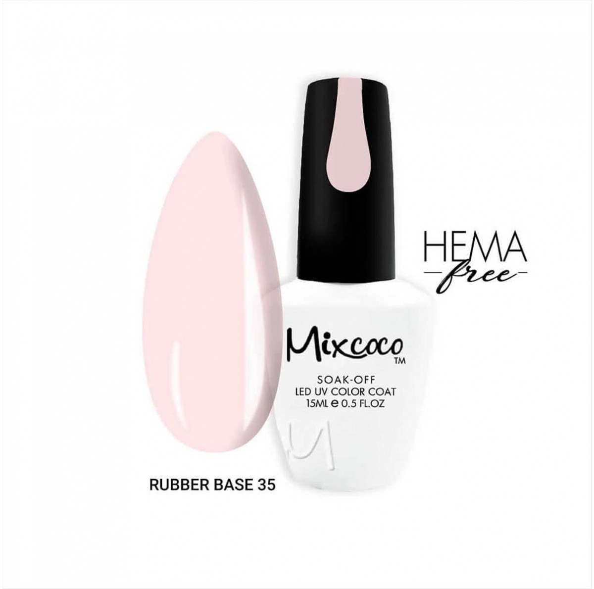 Soak Off Nails Mixcoco 35 Beige Rubber Base 15ml