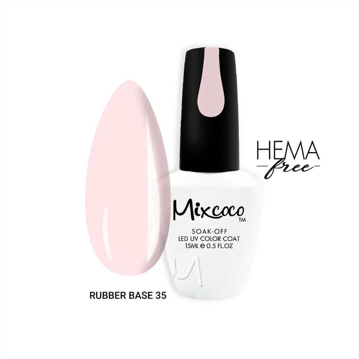 Soak Off Nails Mixcoco 35 Beige Rubber Base 15ml