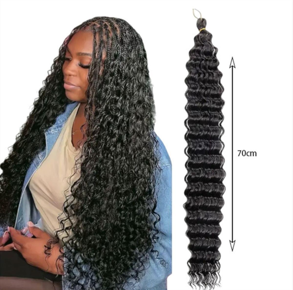 Curl Βraids Extension Rasta Hair 1B