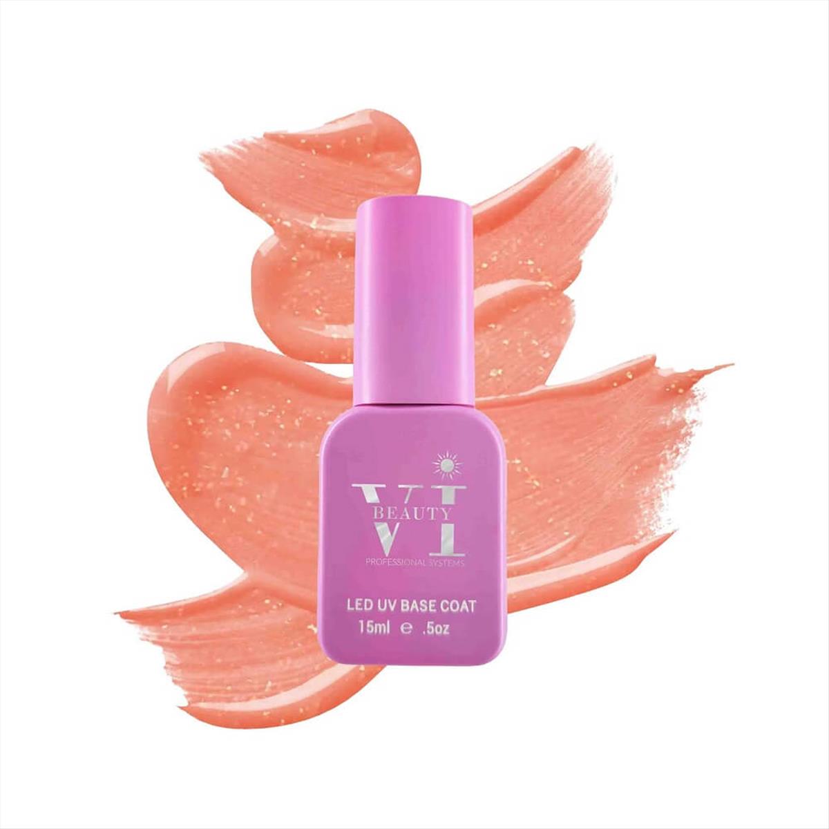 Ημιμόνιμο βερνίκι νυχιών Vi Beauty 04 Peach Rubber Base Gel 15ml