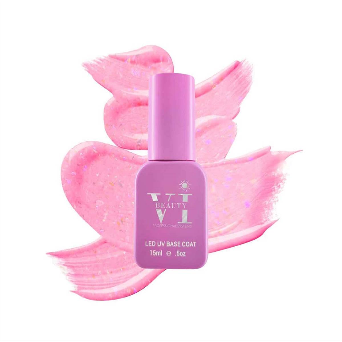 Ημιμόνιμο βερνίκι νυχιών Vi Beauty 08 Pink Dreamy Rubber Base 15ml