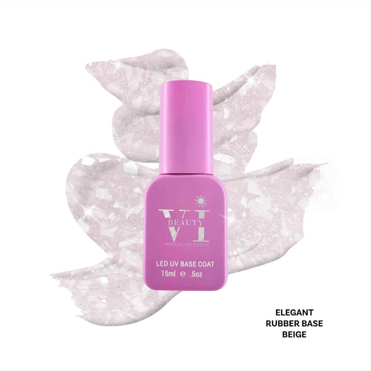 Ημιμόνιμο βερνίκι νυχιών Vi Beauty Biege Elegant Rubber Base 15ml