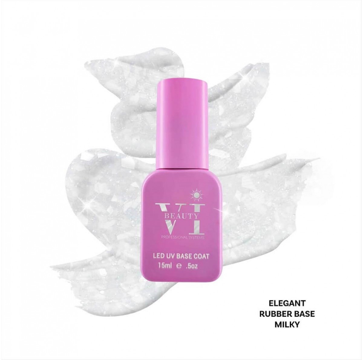 Soak Off Nails Vi Beauty Milky Elegant Rubber Base15ml