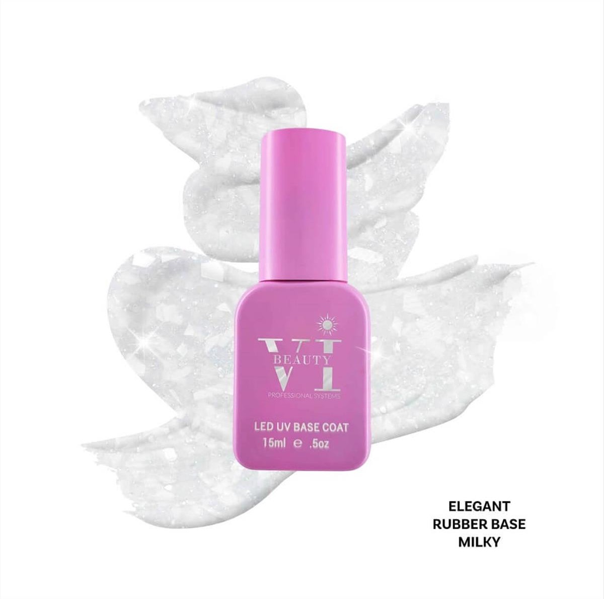 Soak Off Nails Vi Beauty Milky Elegant Rubber Base15ml