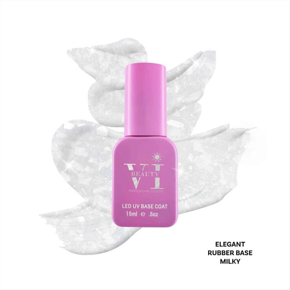 Soak Off Nails Vi Beauty Milky Elegant Rubber Base15ml