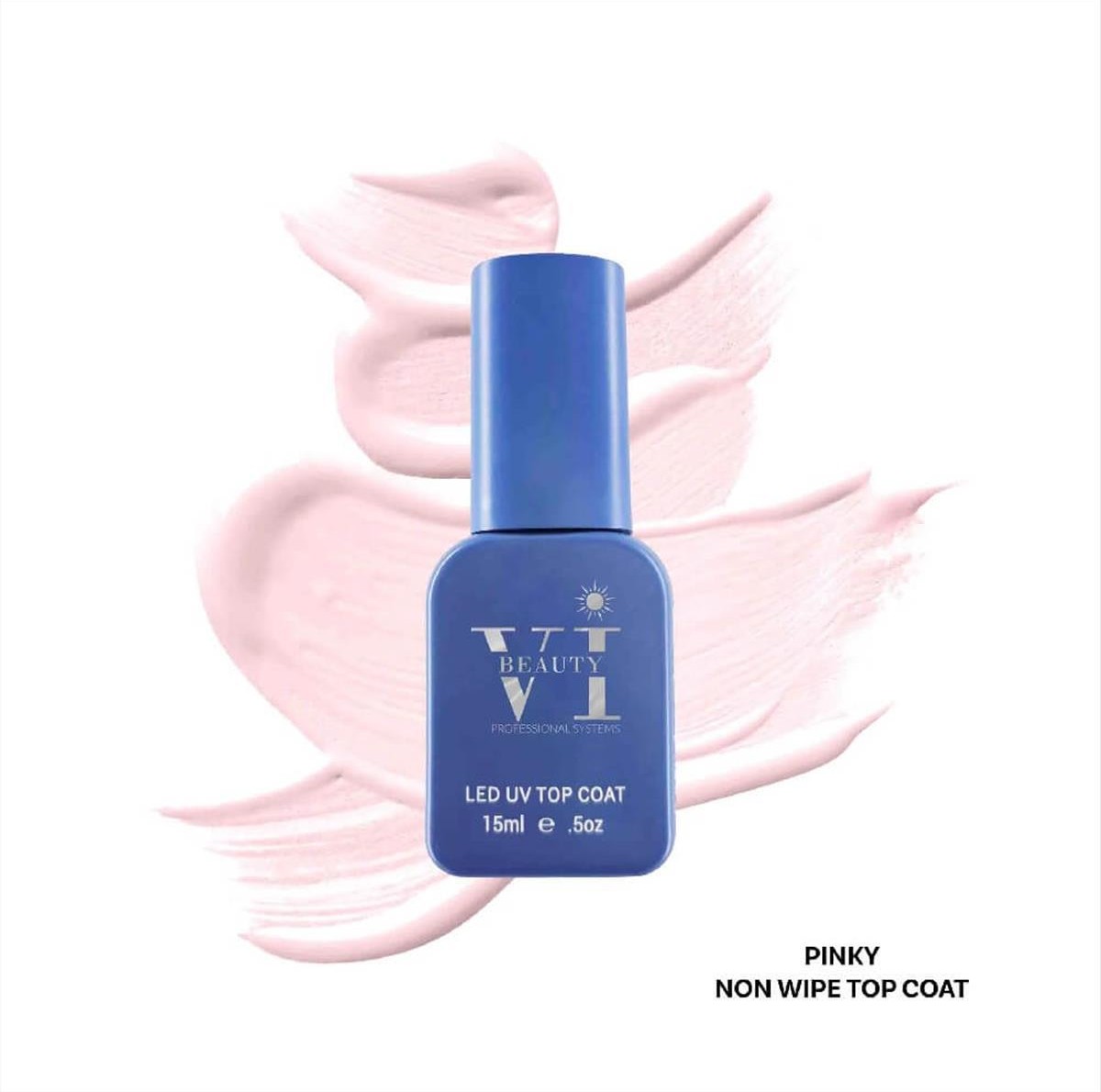 Soak Off Nails Vi Beauty Pinky Non Wipe Top Coat 15ml