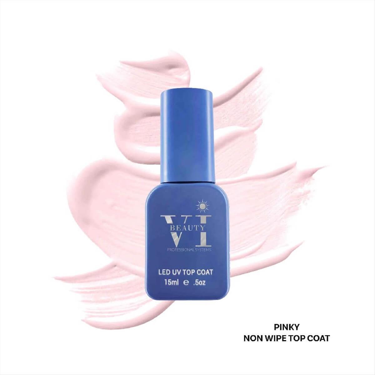 Soak Off Nails Vi Beauty Pinky Non Wipe Top Coat 15ml