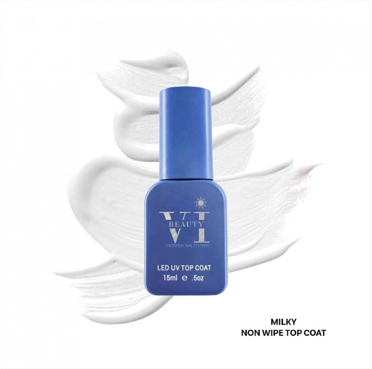 Soak Off Nails Vi Beauty Milky Non Wipe Top Coat 15ml