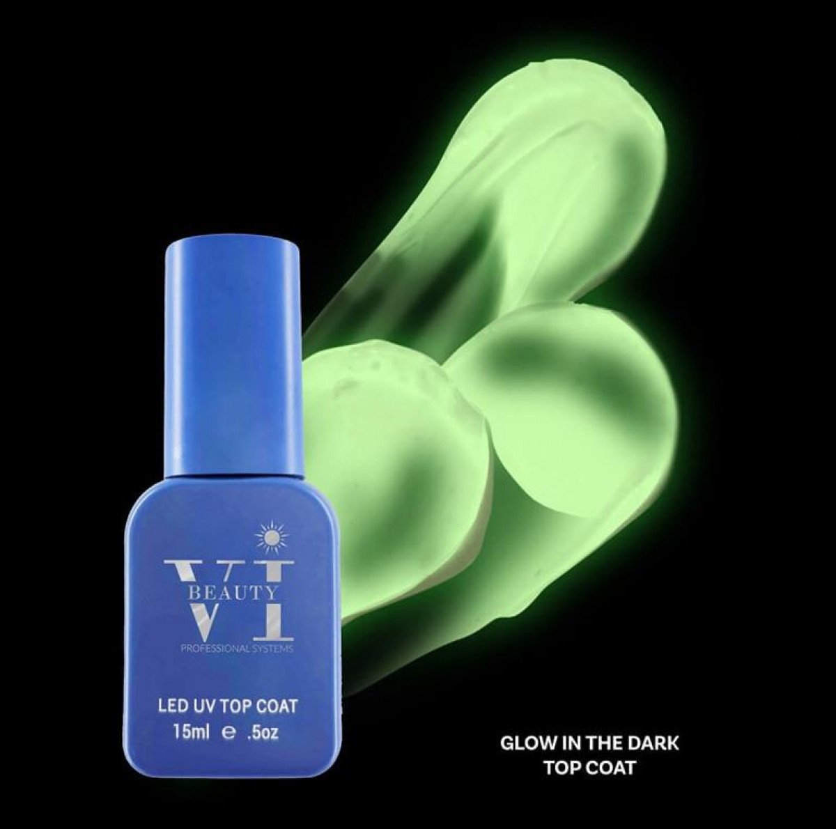 Soak Off Nails Vi Beauty Glow in the Dark Top 15ml