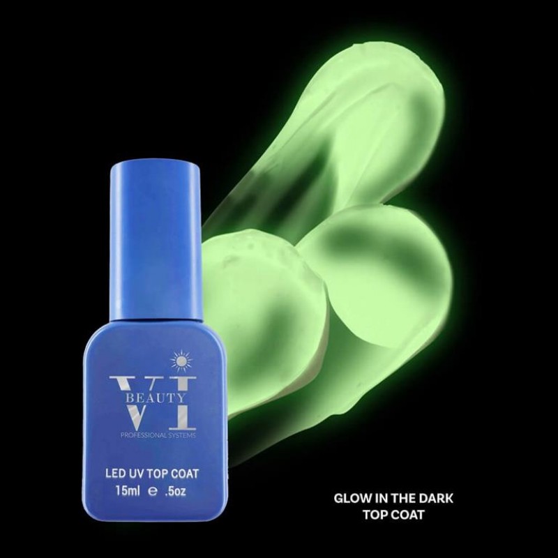 Soak Off Nails Vi Beauty Glow in the Dark Top 15ml