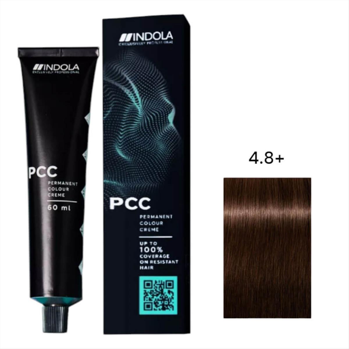 Hair Color Indola Νο 4.8+ Medium Chocolate Brown 60 ml