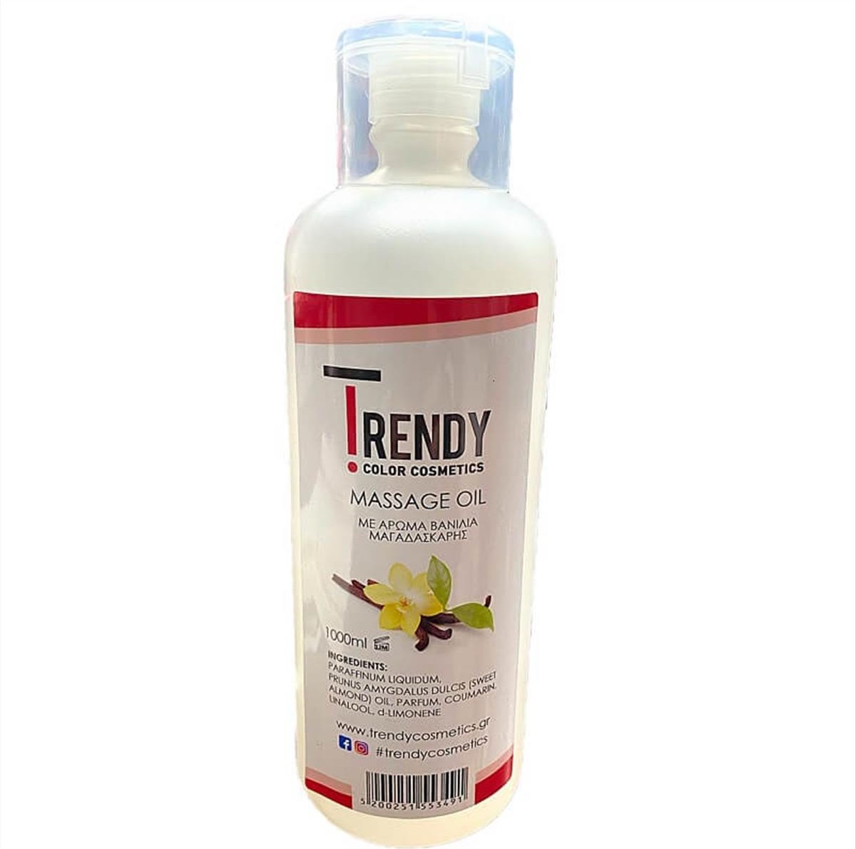 Massage oil with madagascar vanilla scent Trendy