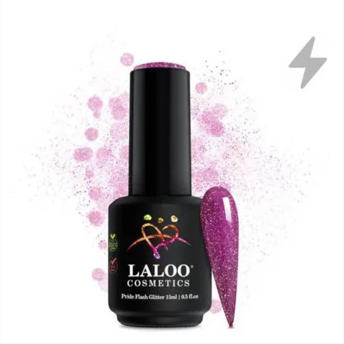 Ημιμόνιμο Βερνίκι Laloo Pride Flash Glitter No2 Grape 15ml Ημιμόνιμο Βερνίκι Laloo Pride Flash Glitter No2 Grape 15ml