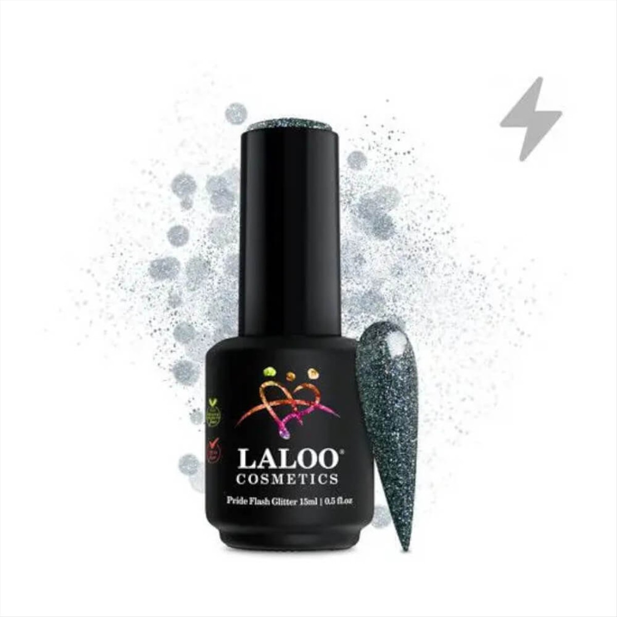 Ημιμόνιμο Βερνίκι Laloo Pride Flash Glitter No10 Silver Black 15ml Ημιμόνιμο Βερνίκι Laloo Pride Flash Glitter No10 Silver Black 15ml
