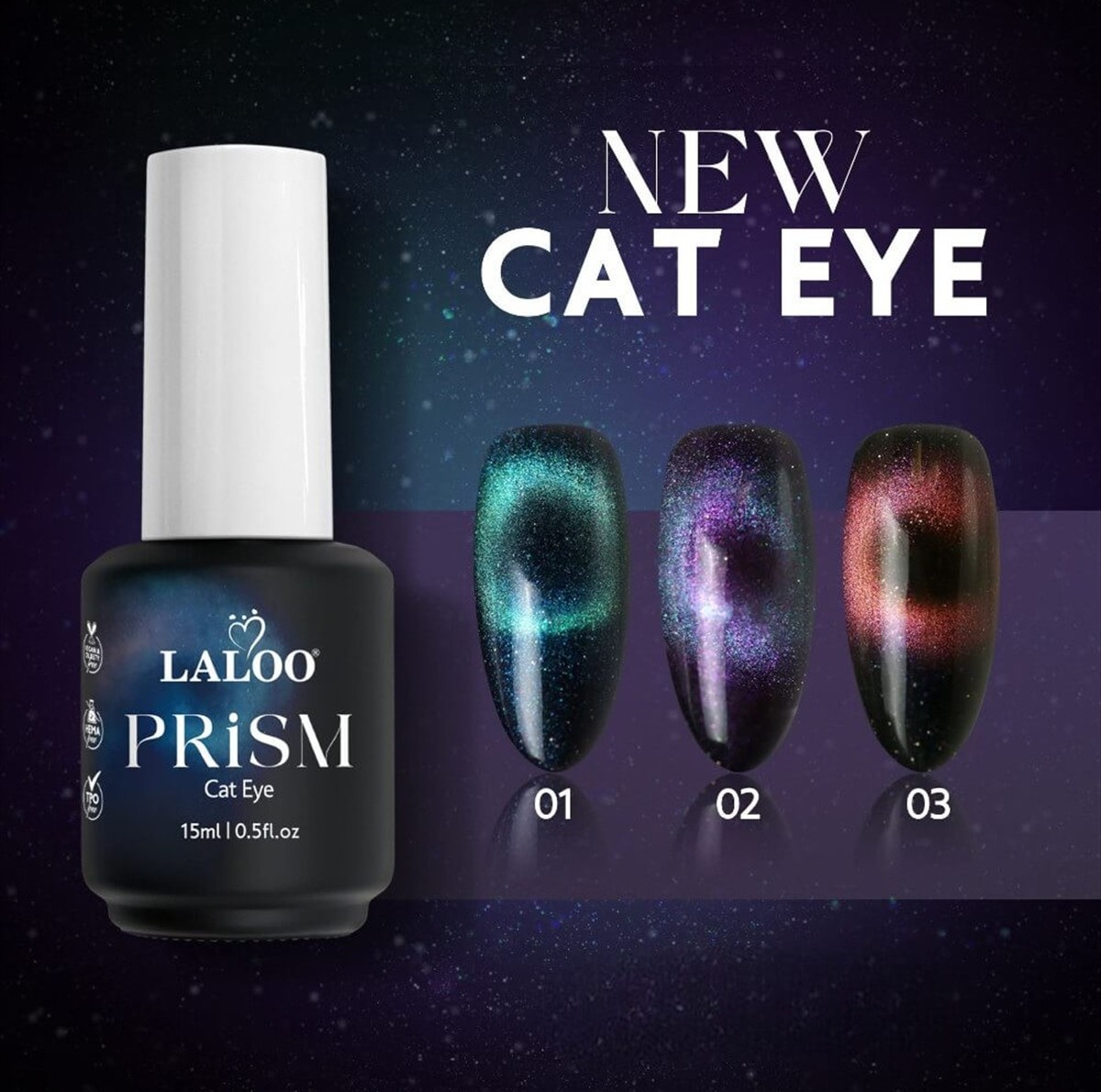 Ημιμόνιμο Βερνίκι Laloo Prism Cat Eye 15ml
