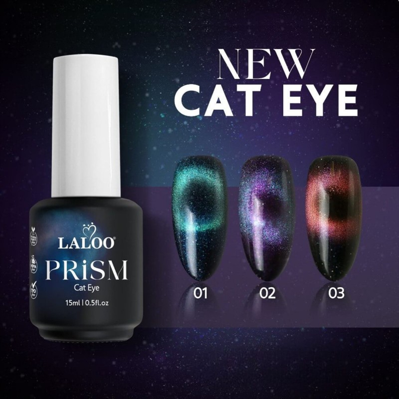 Ημιμόνιμο βερνίκι prism cat eye 15ml Laloo