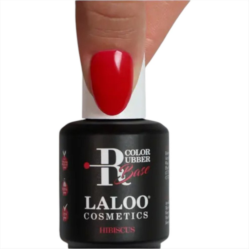 Semi-Permanent Nail Polish Rubber Base Hibiscus Laloo 15ml