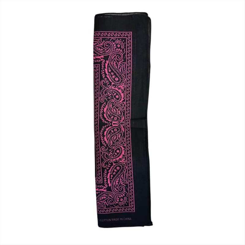 Bandana ribbon black - fuchsia
