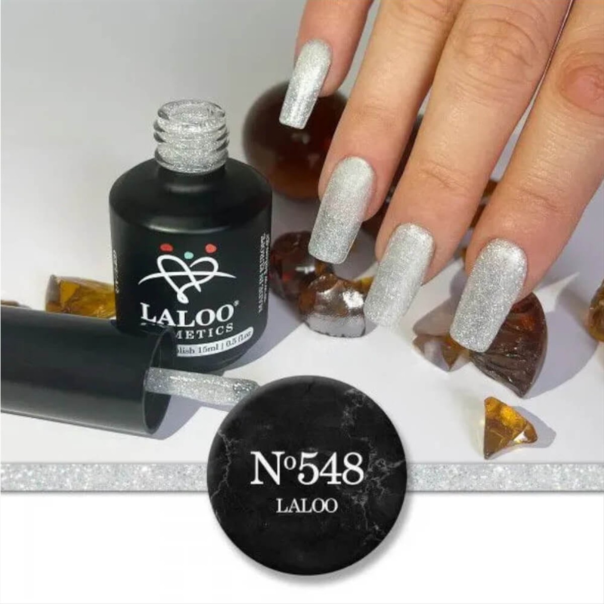 Ημιμόνιμο Βερνίκι 548 Charming Effect Silver Laloo 15ml Ημιμόνιμο Βερνίκι 548 Charming Effect Silver Laloo 15ml