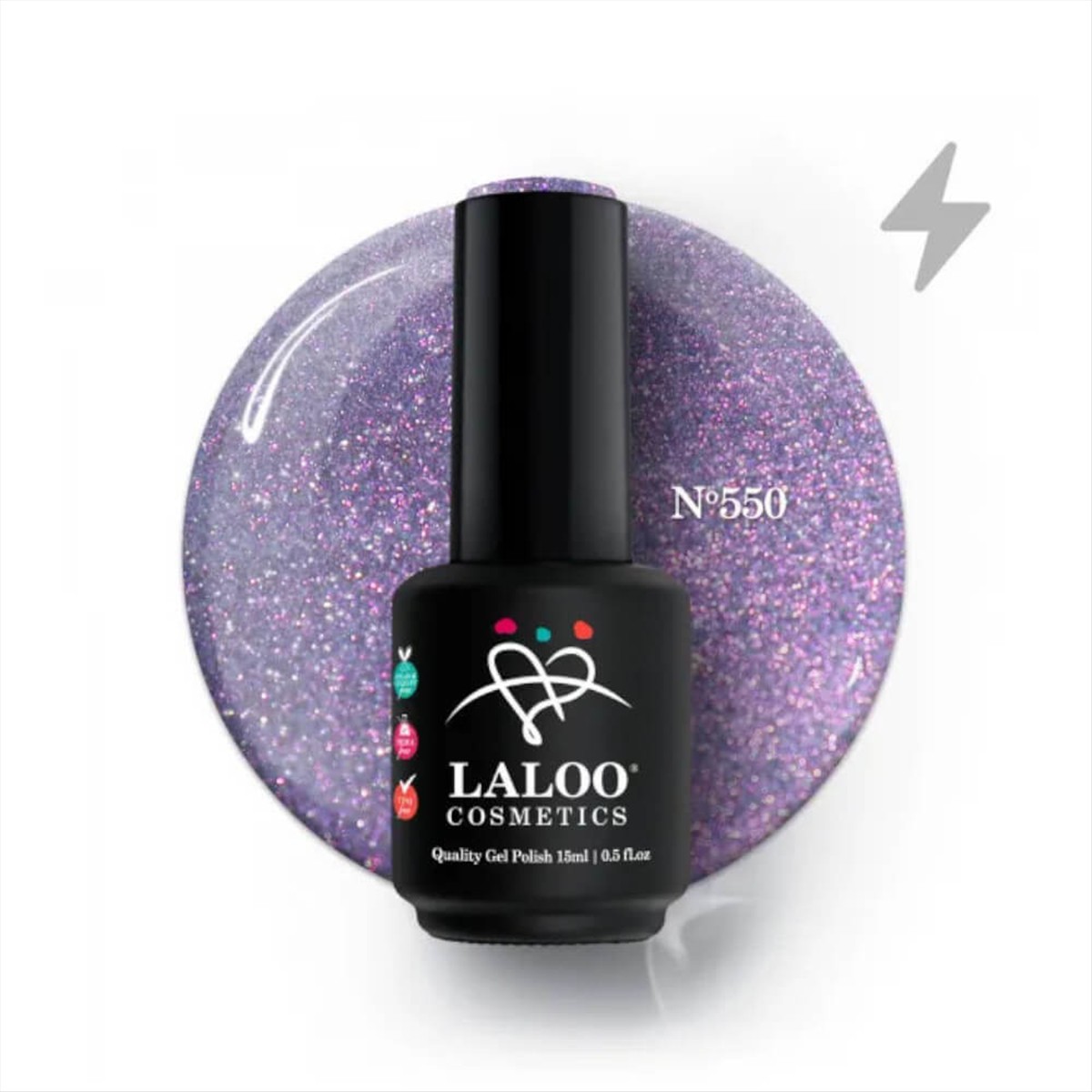Ημιμόνιμο Βερνίκι 550 Charming Effect Purple Laloo 15ml