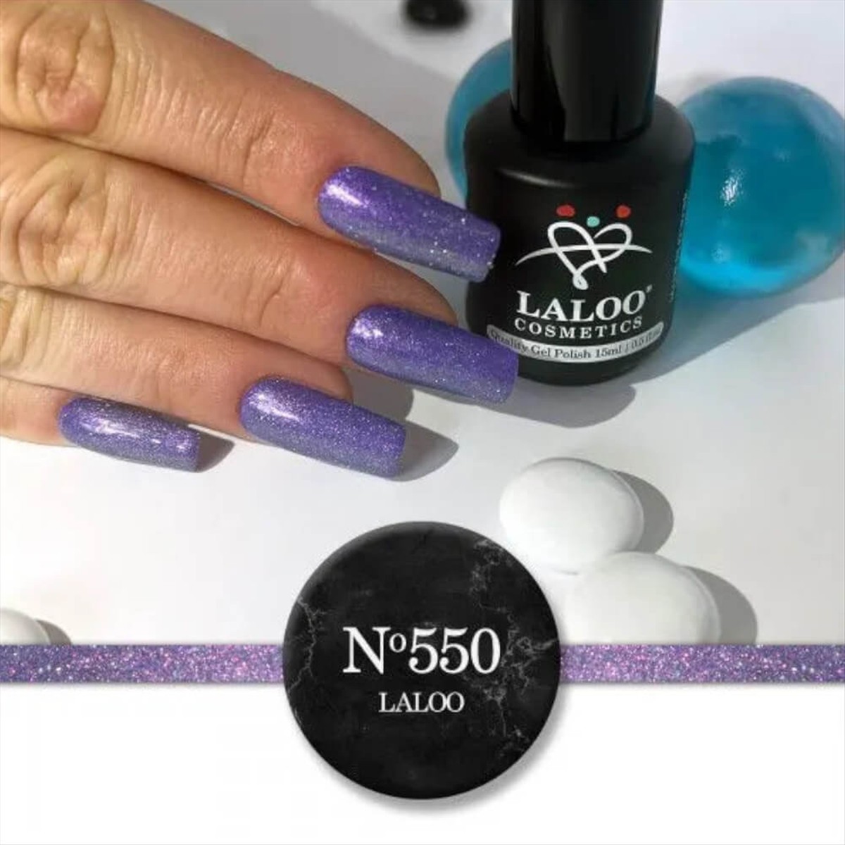 Ημιμόνιμο Βερνίκι 550 Charming Effect Purple Laloo 15ml
