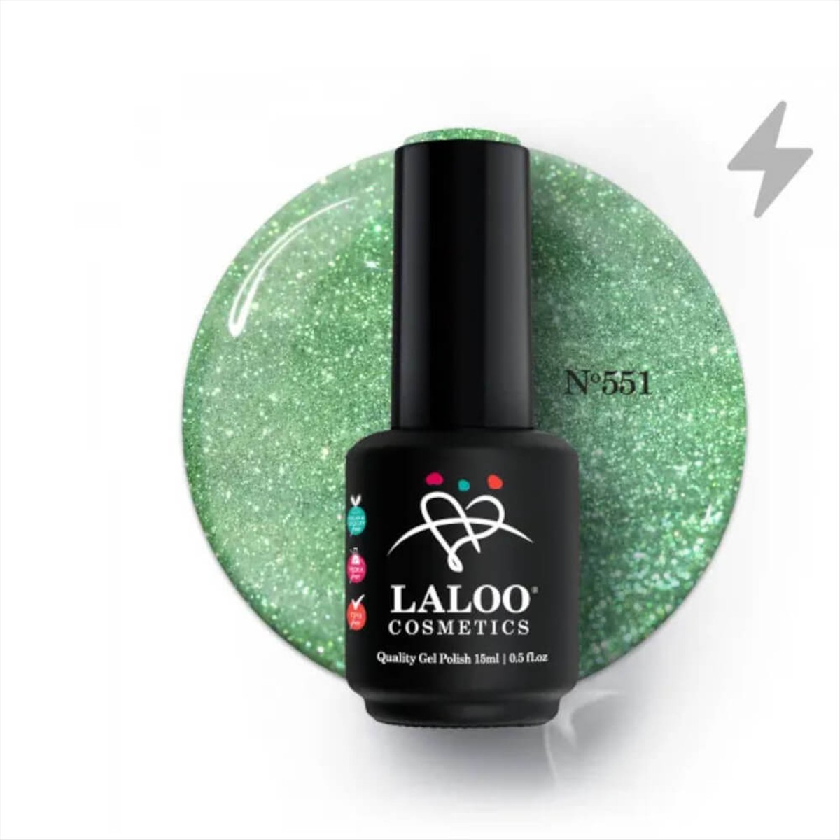 Ημιμόνιμο Βερνίκι 551 Charming Effect Green Laloo 15ml