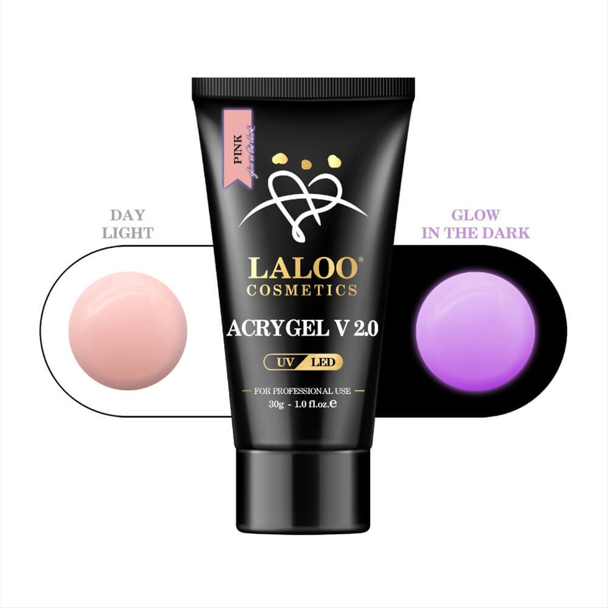 Acrygel Glow in the dark Pink Laloo 30g Acrygel Glow in the dark Pink Laloo 30g