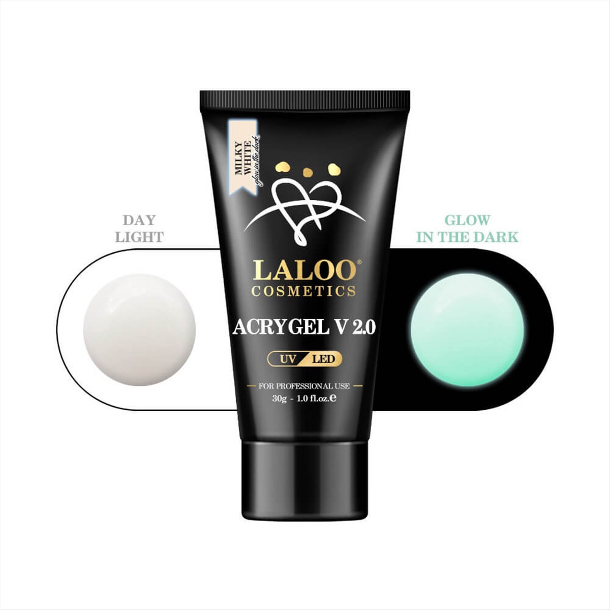 Acrygel Glow in the dark Milky White Laloo 30g Acrygel Glow in the dark Milky White Laloo 30g
