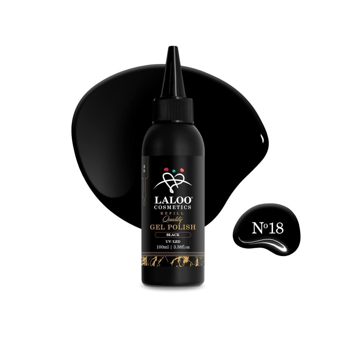 Semi-permanent Nail Polish Refill 018 Black Laloo100ml