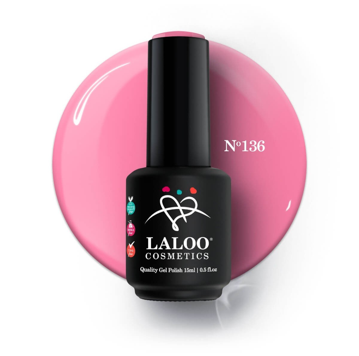 Semi-permanent Nail Polish 136 Intense Pink Barbie Laloo 15ml