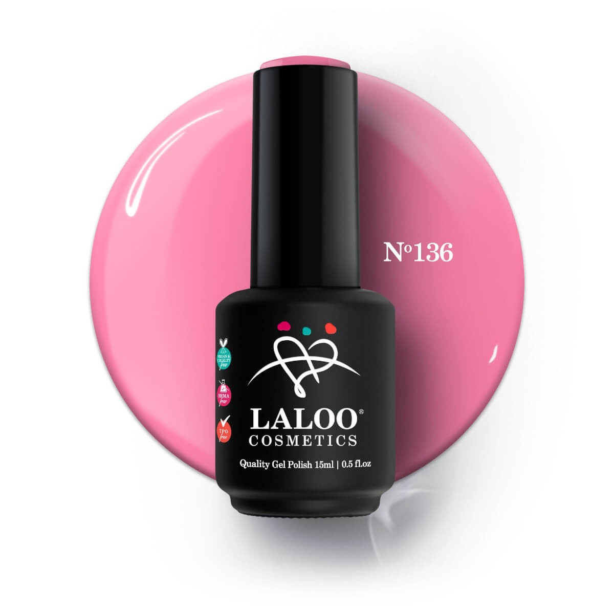 Semi-permanent Nail Polish 136 Intense Pink Barbie Laloo 15ml Semi-permanent Nail Polish 136 Intense Pink Barbie Laloo 15ml