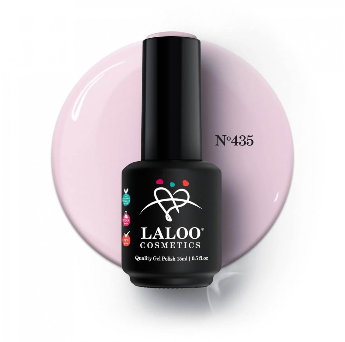 Ημιμόνιμο βερνίκι 435 Ροζ ανοιχτό 15ml Laloo