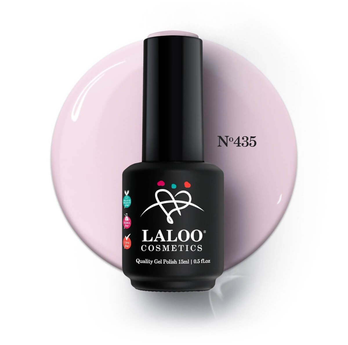 Ημιμόνιμο βερνίκι 435 Ροζ ανοιχτό 15ml Laloo