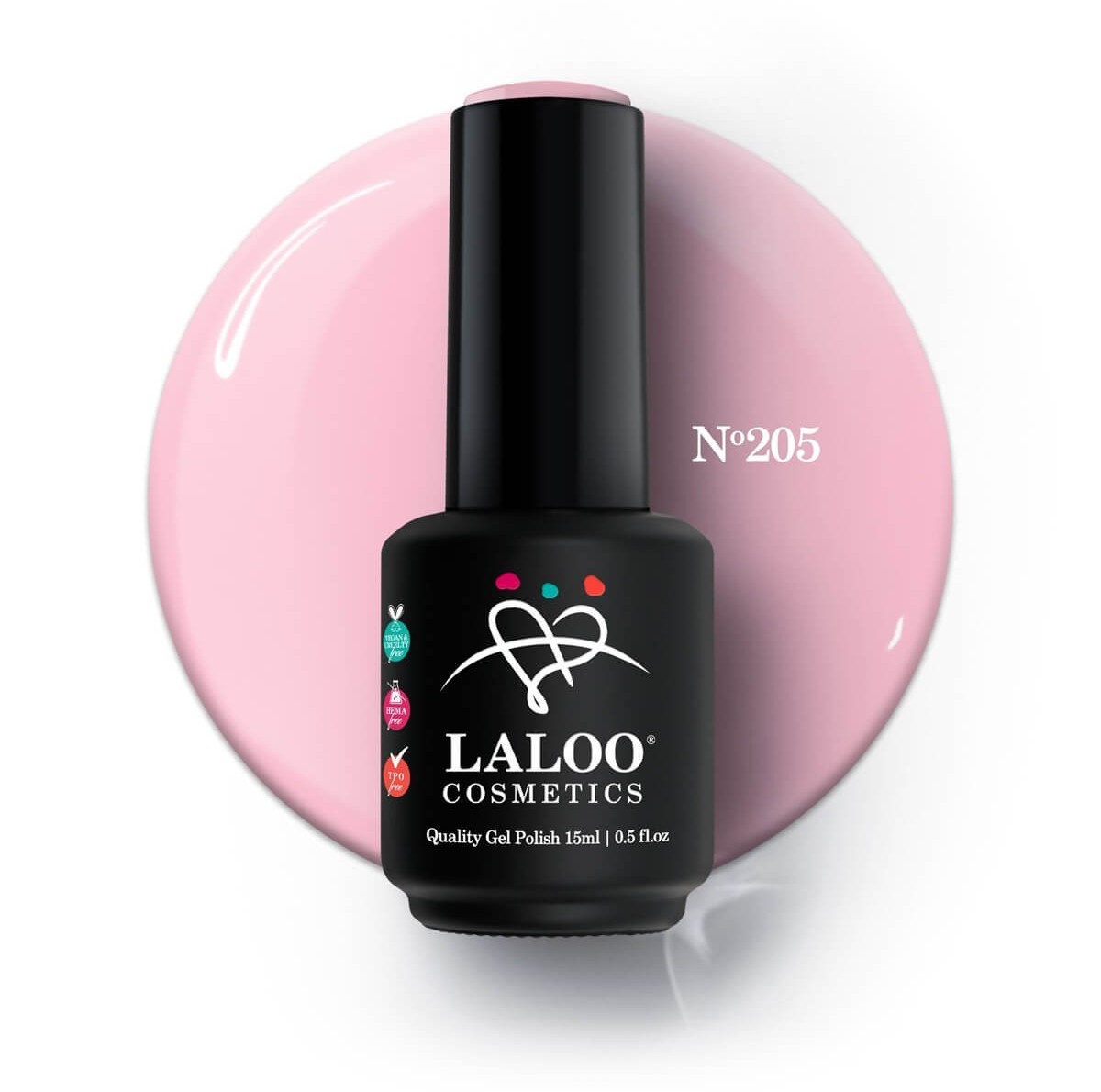 Semi-permanent Nail Polish 205 Very light pink Laloo 15ml