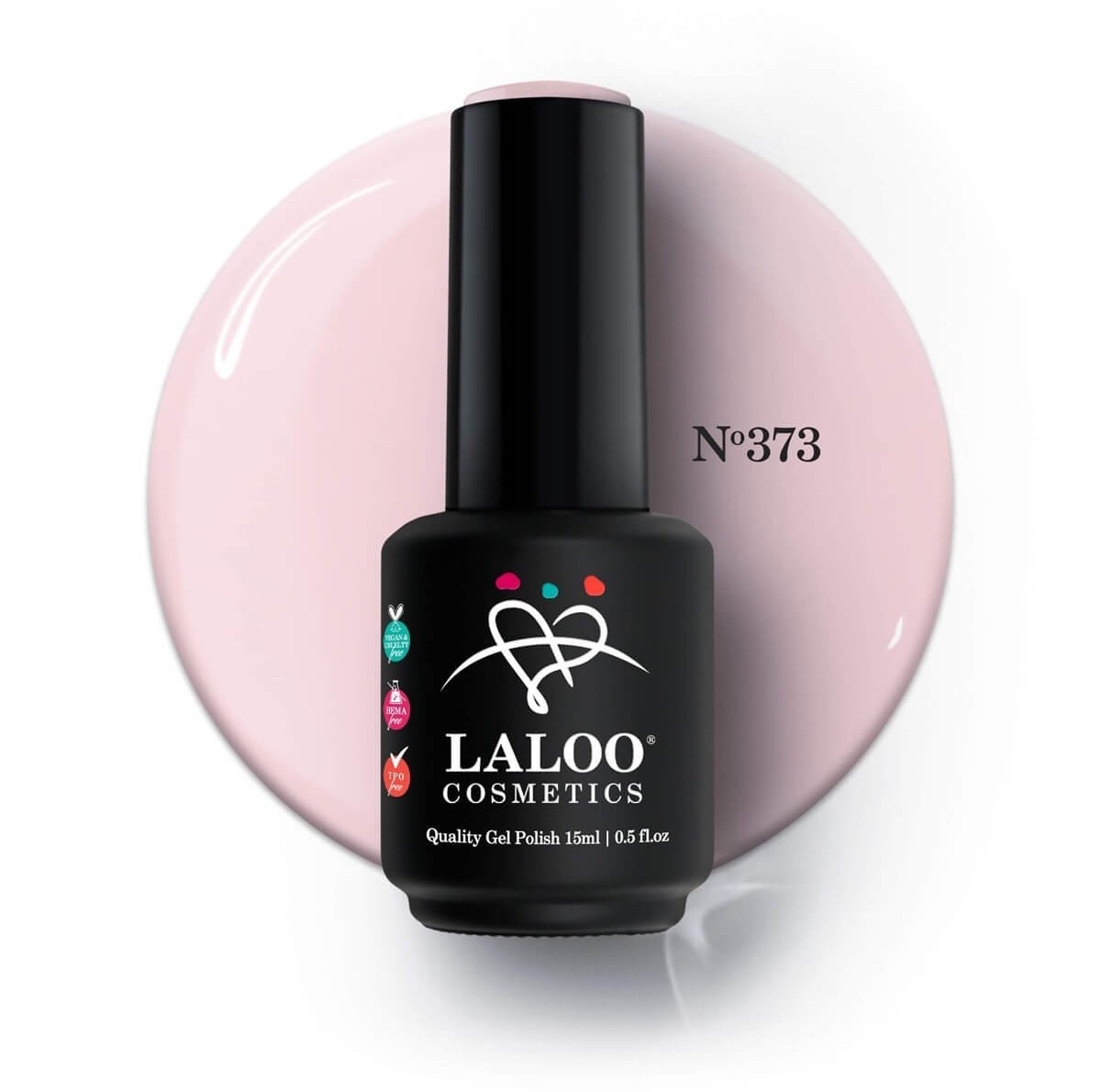 Ημιμόνιμο βερνίκι 373 Baby Pink πολύ ροζ ανοιχτό 15ml Laloo