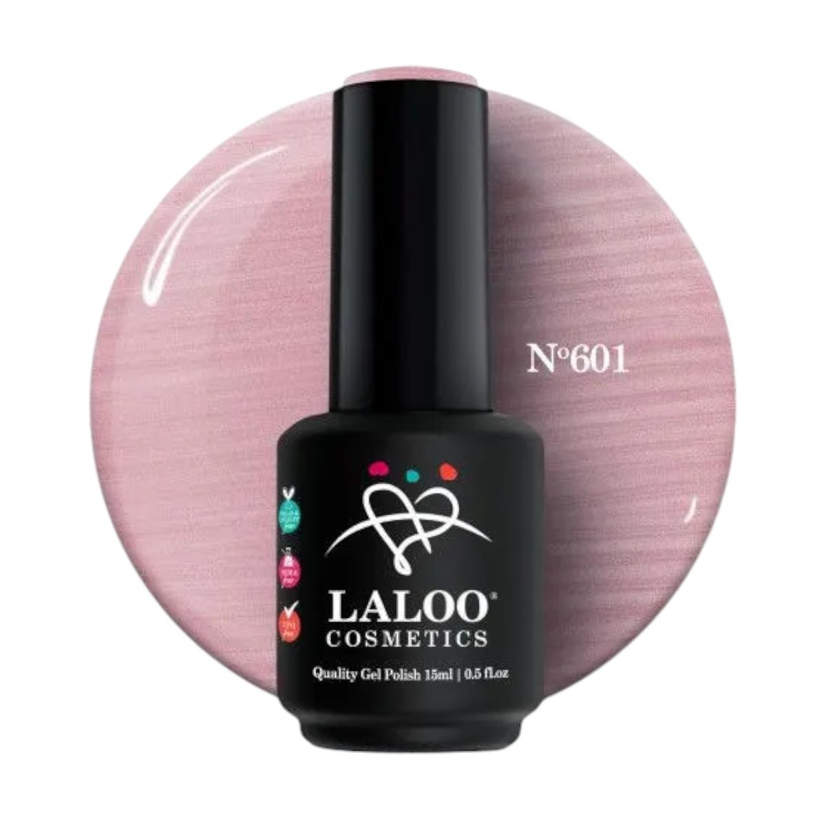 Semi-permanent Nail Polish 601 Rosaline Pearl Laloo 15ml