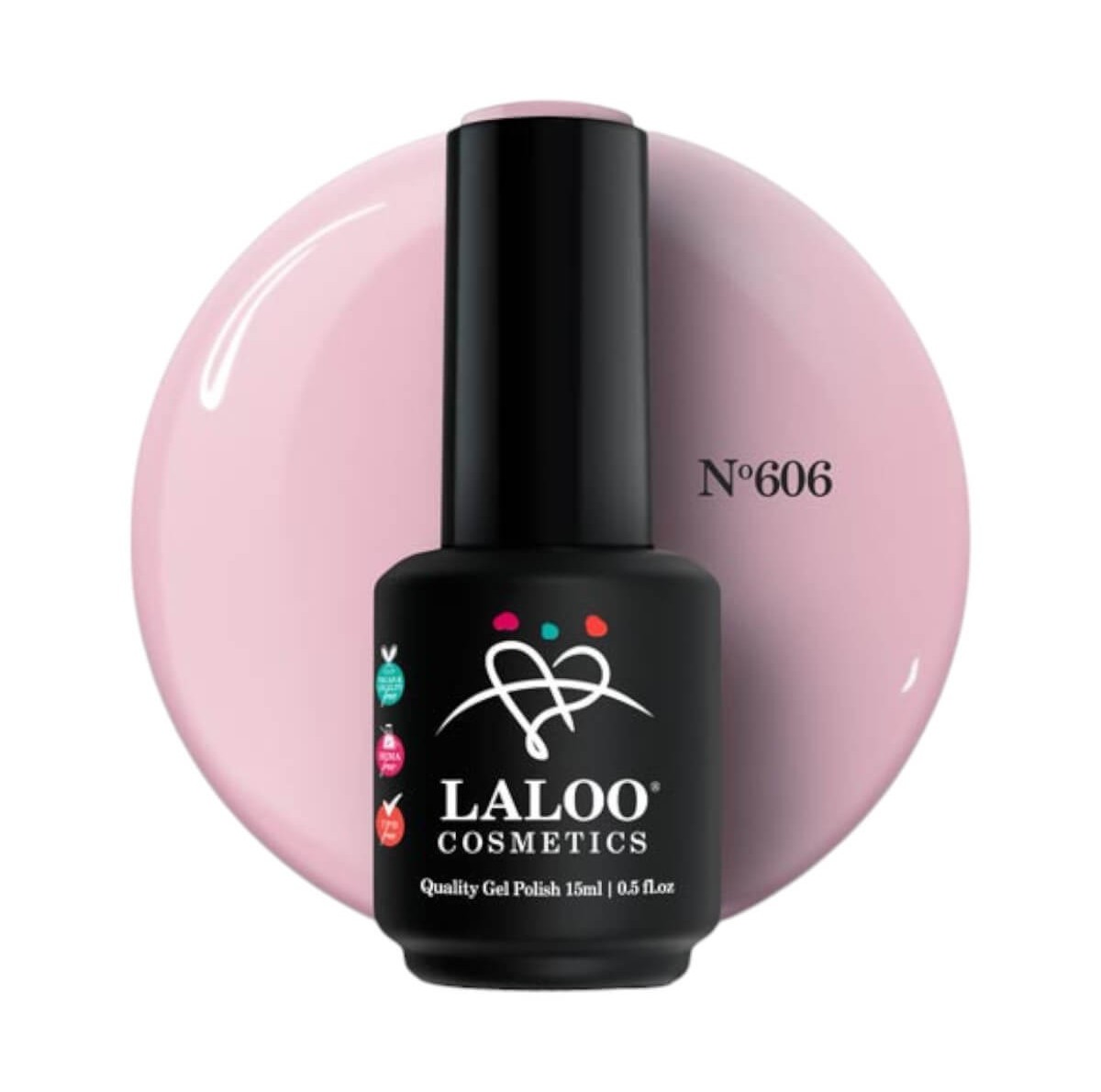 Ημιμόνιμο βερνίκι 606 Romantic Rose 15ml Laloo