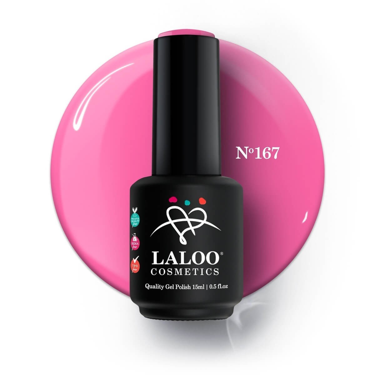 Semi-permanent Nail Polish 167 Pink-Fuchsia Barbie intense neon Laloo 15ml Semi-permanent Nail Polish 167 Pink-Fuchsia Barbie intense neon Laloo 15ml