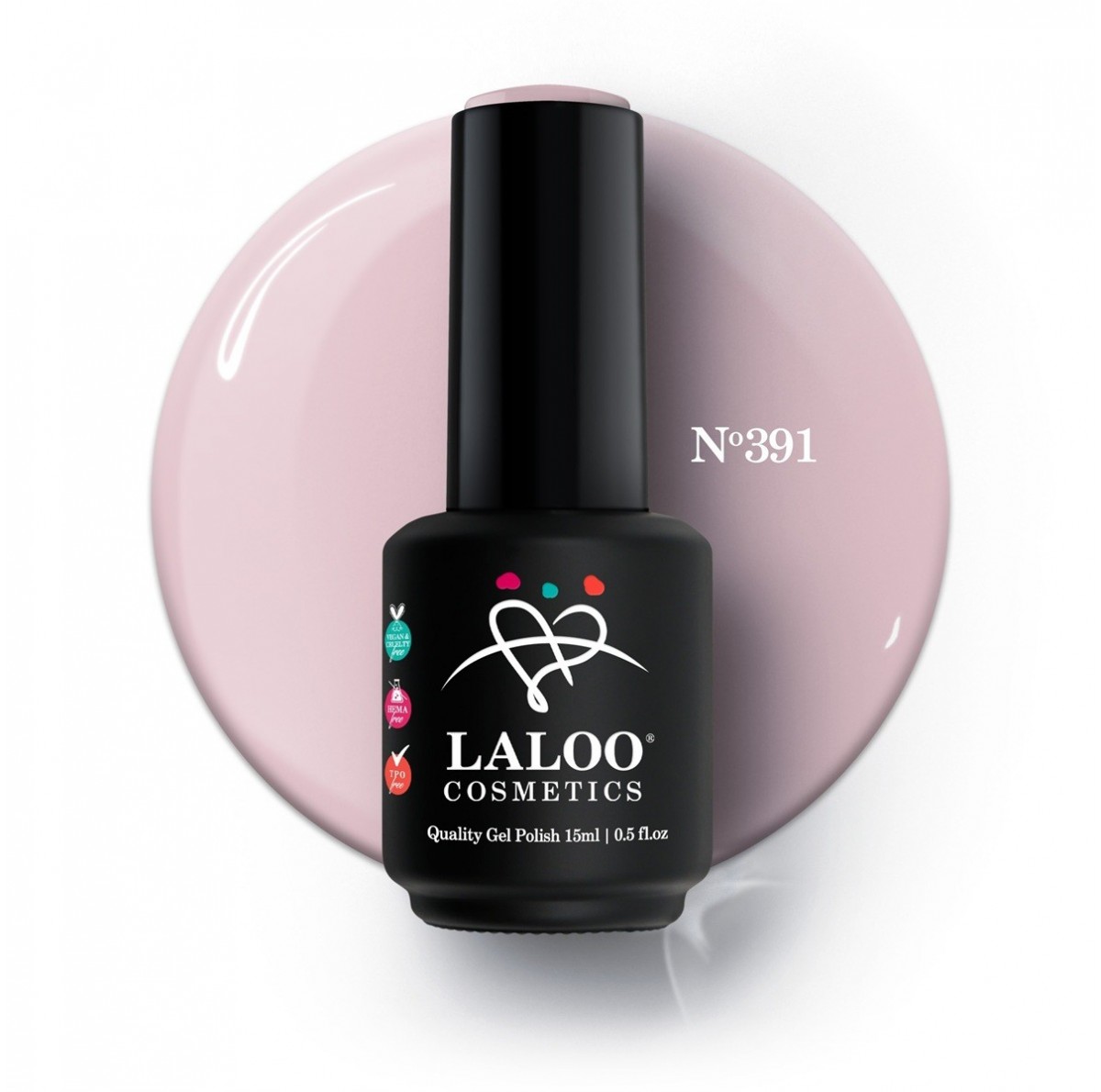 Semi-permanent Nail Polish 391 Pink-Nude with a purple tint Laloo 15ml