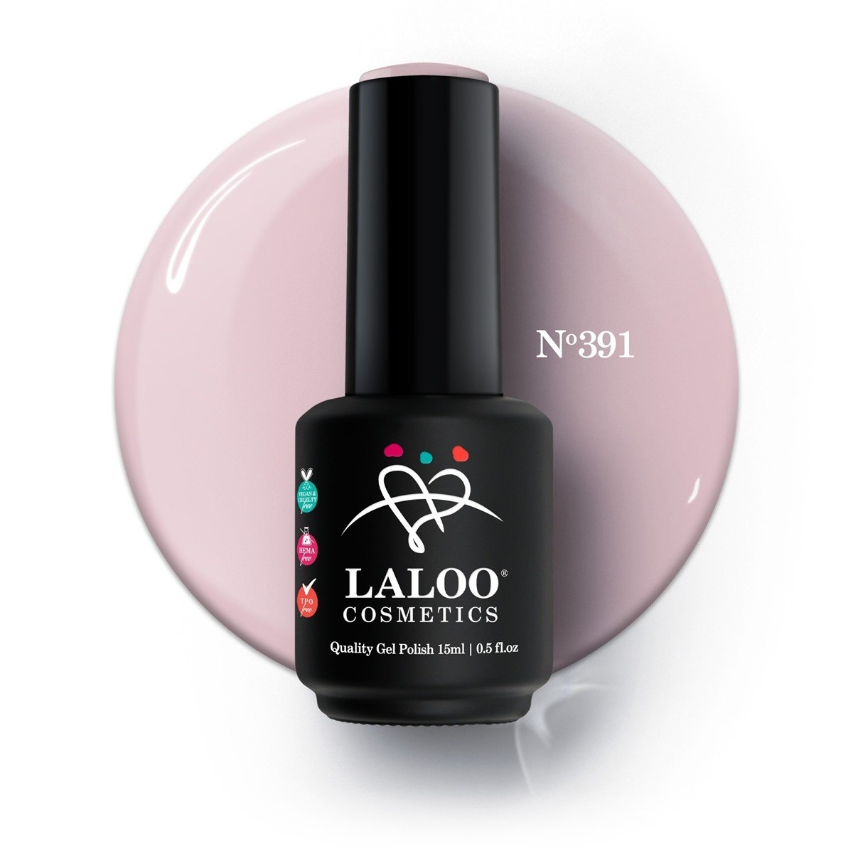 Ημιμόνιμο βερνίκι 391 Ροζ-Nude που μωβίζει 15ml Laloo