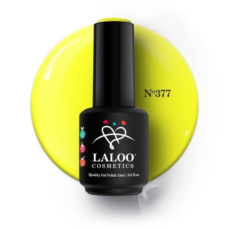 Ημιμόνιμο Βερνίκι 377 Κίτρινο νέον Laloo 15ml