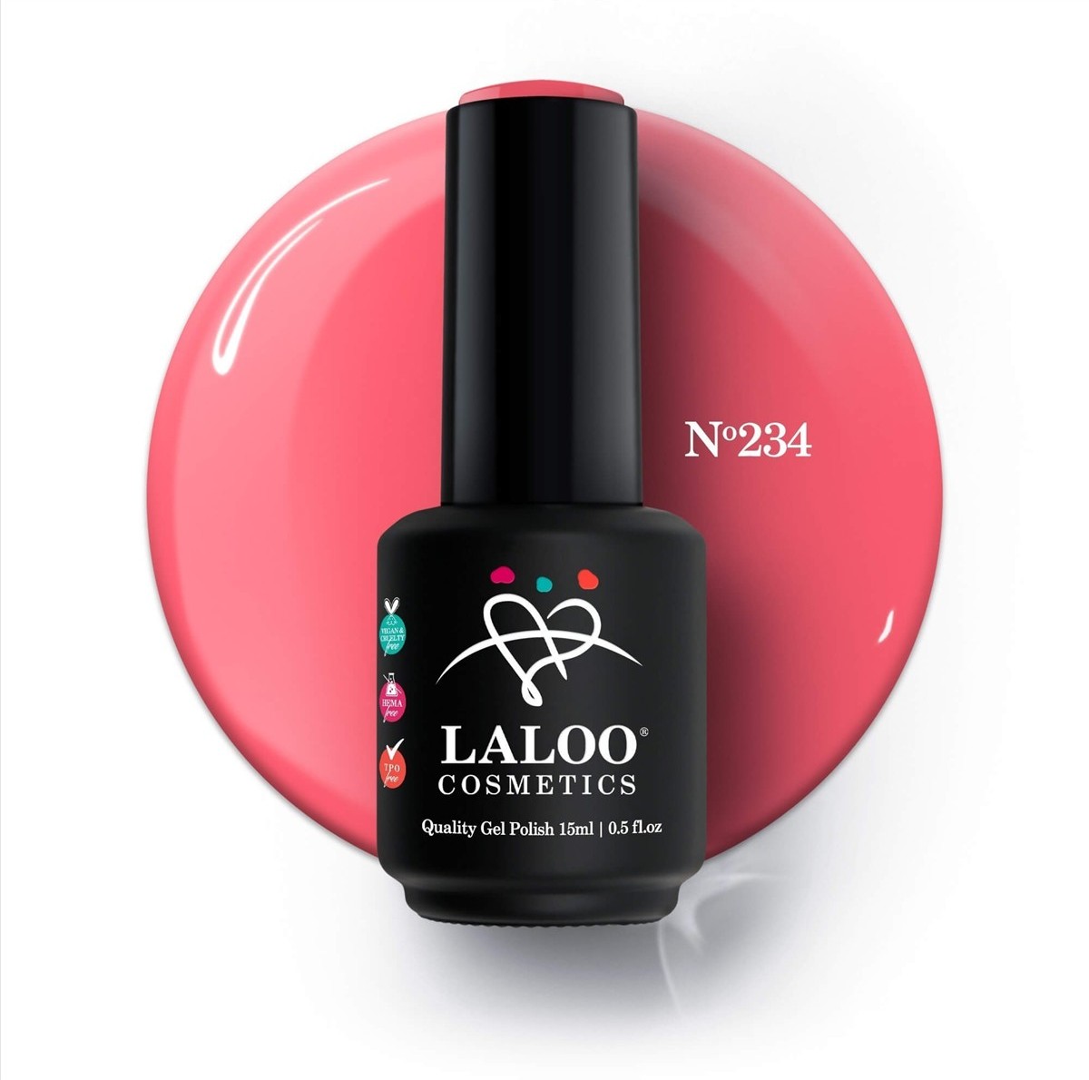 Ημιμόνιμο βερνίκι 234 Κοραλί neon 15ml Laloo