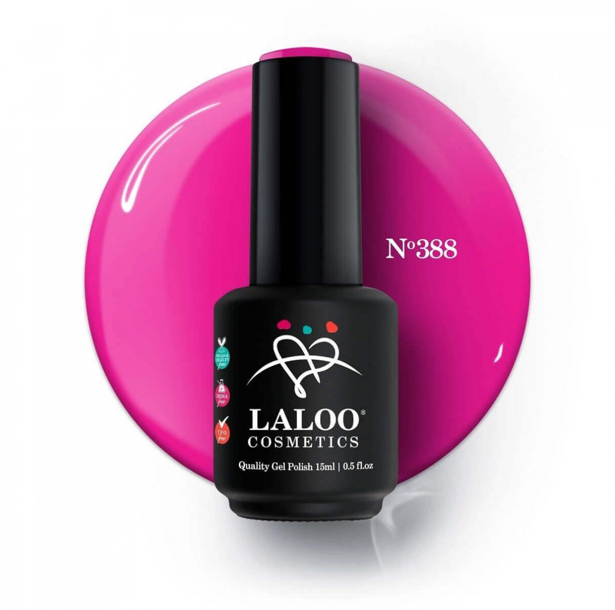Semi-permanent Nail Polish 388 Fuchsia that turns intense purple Laloo 15ml