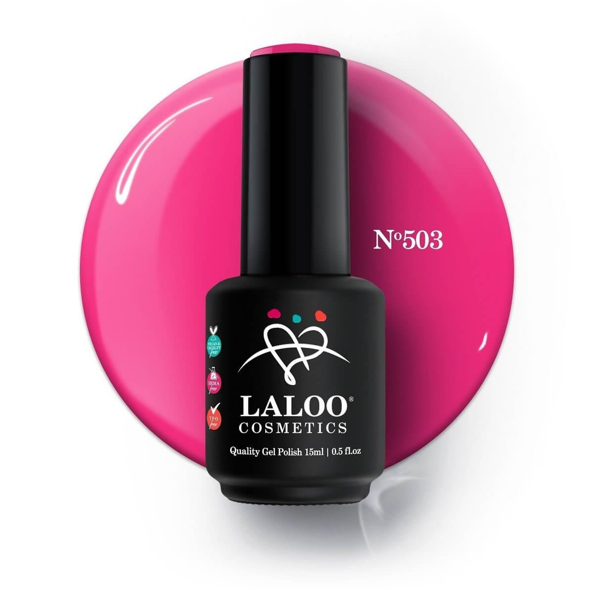 Semi-permanent Nail Polish 503 Fuchsia Neon Laloo 15ml