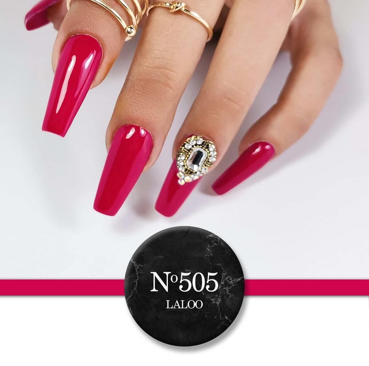 Ημιμόνιμο βερνίκι 505 Φούξια τριανταφυλλί έντονο 15ml Laloo