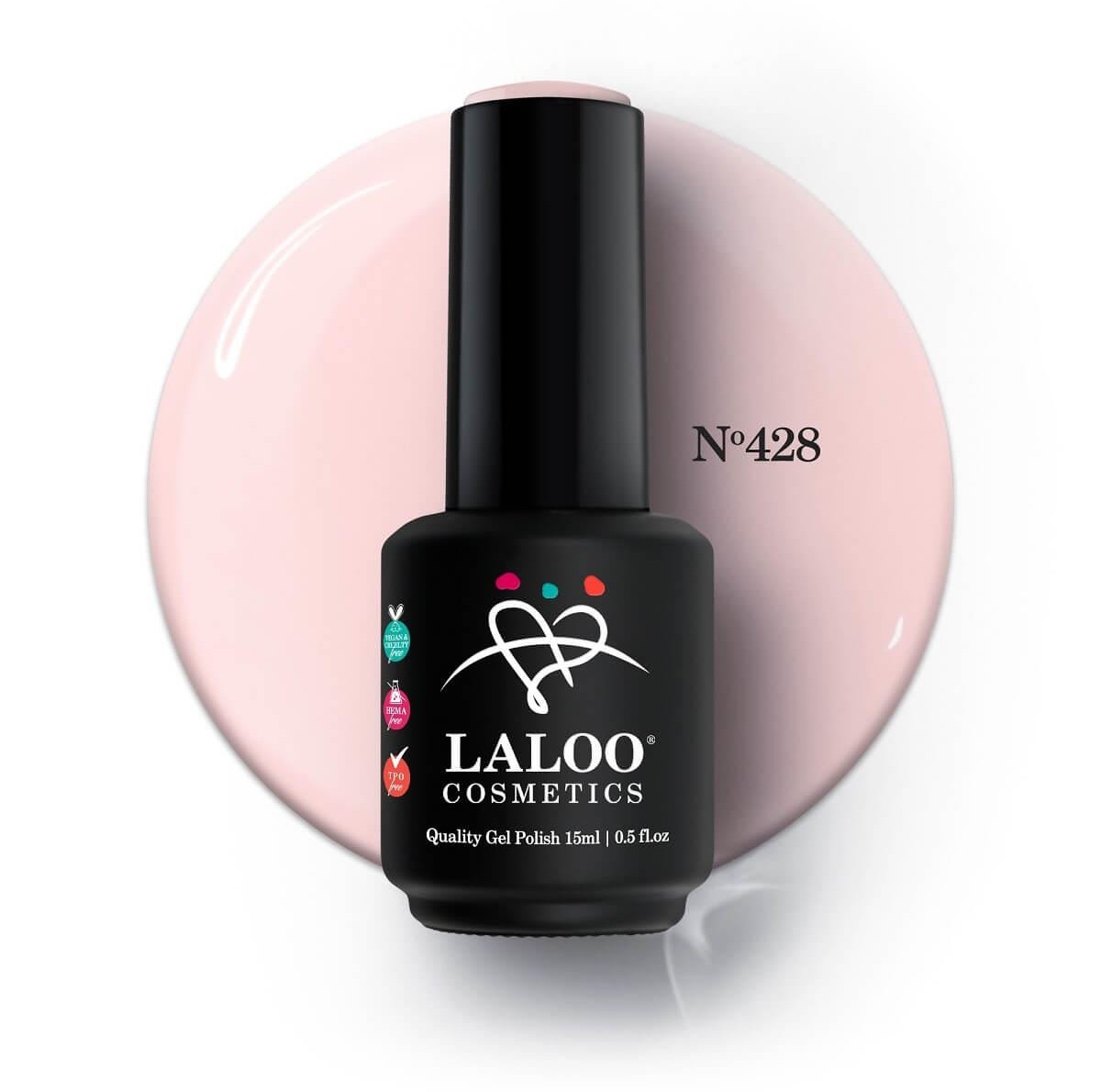 Ημιμόνιμο βερνίκι 428 φυσικό σομόν 15ml Laloo