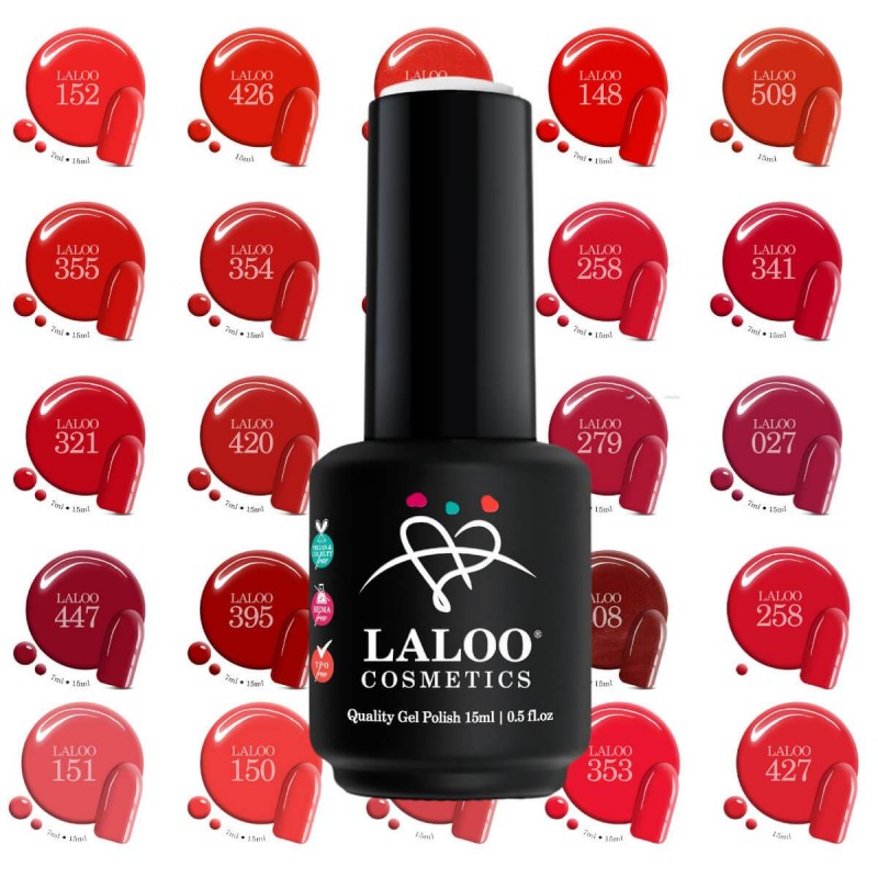 Semi-permanent gel polish Red Reviere 15ml Laloo
